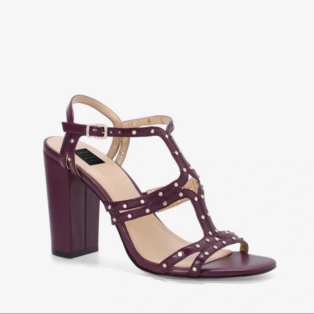 WHITE HOUSE BLACK MARKET Elegant Purple Strappy Heels SZ 8
